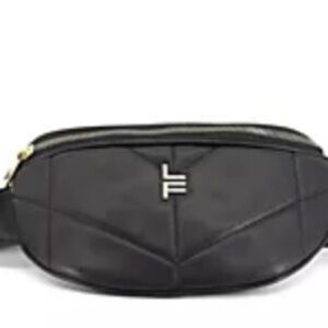 London Fog Black Quilted Belt Bag